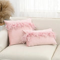Axyaa Velvet Faux Feather Cushion Cover Soft Home Decor Pillow Cover Living Room