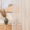Axyaa Modern Jacquard Curtain Set for Living Room - White Sheer Window Treatment
