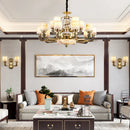 Axyaa Luxury Jade Copper Chandelier for Living Room Dining Hall Villa