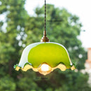 Axyaa Green Glass LED Pendant Lights with Copper Finish