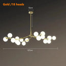 Axyaa Black Gold Glass Ball LED Chandelier for Living & Dining Room
