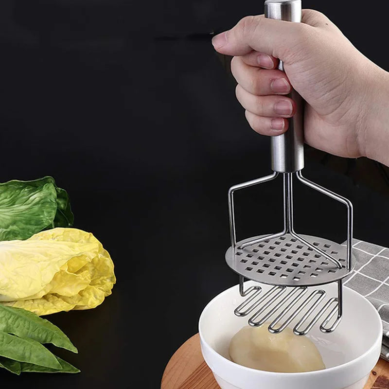 Axyaa Stainless Steel Potato Masher Fruit Vegetable Chopper Kitchen Gadget