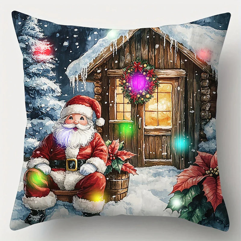 Santa Claus LED Luminous Pillowcase, Festive Axyaa Brand Design for Christmas Home Decor