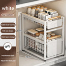 Axyaa Under Sink Organizer Sliding Drawer Storage Basket Shelves - Kitchen Cabinet Rack