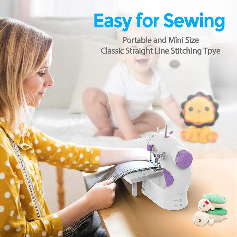 Axyaa Electric Handheld Sewing Machine, Dual Speed, LED Light, Pedal Control