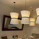 Axyaa Minimalist Fabric Pendant Light with LED for Dining Table Décor
