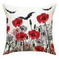 Axyaa Halloween Skull Head Pumpkin Pillow Covers for Horrible Holiday Home Decor