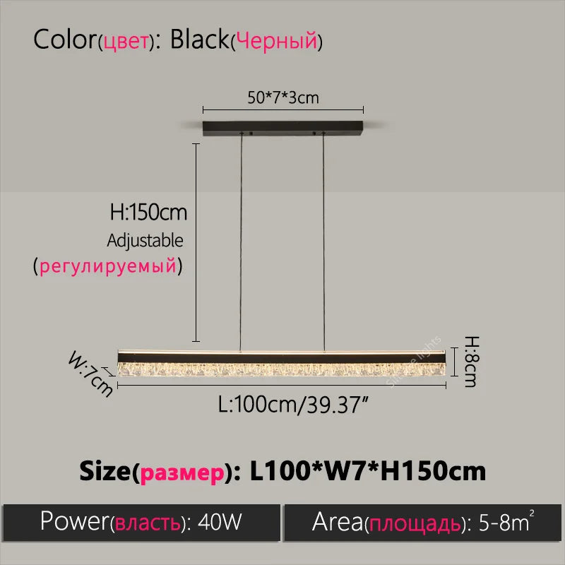 Axyaa Nordic Style LED Chandelier Dining Table Lamp Kitchen Pendant Light