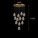 Axyaa Crystal Chandelier Stair Pendant Living Room Lighting