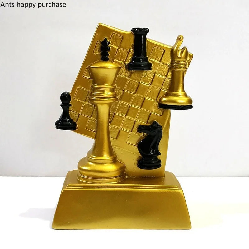 Axya Chess Trophy Resin Ornament Sculpture Home Decor Figurine Statue Display
