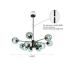 Axyaa Black Glass Ball Chandelier for Home Dining Room Pendant Lights