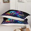 Axyaa Mushroom Sparkle Comforter Set - Colorful Botanical Fungus Duvet Set