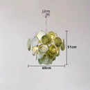 Axyaa Murano Glass Chandelier: Colorful Round Slice Shade Light Fixture