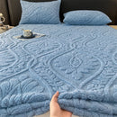 Axyaa Taffeta Velvet Jacquard Bed Cover - Winter Warm Anti-Static Fitted Sheet
