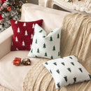 Axyaa Christmas Tree Chenille Pillow Cover, Festive Double-Sided Jacquard Design