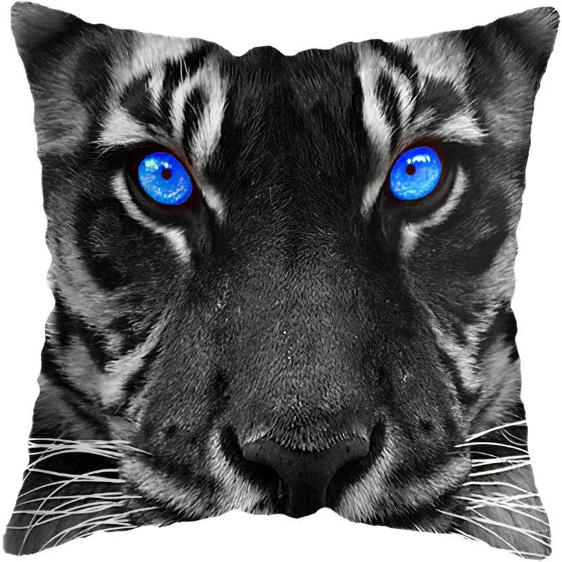 Wild Animals Lions Tigers Cushion Cover - Axyaa Luxury Home Decor