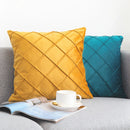 Yellow Plaid Sofa Pillowcase by Axyaa: Chic Living Room Cushion Cover 45x45