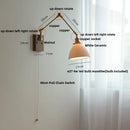 Axyaa Walnut Wood Swing Arm LED Wall Lamps - Nordic Modern Design