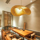 Axyaa Bamboo Weaving LED Pendant Light Chandelier Vintage Rattan Woven Lamp