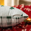 Axyaa Christmas Tree Chenille Pillow Cover, Festive Double-Sided Jacquard Design