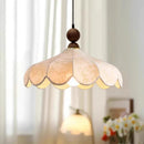 Axyaa Vintage French Dining Room Pendant Light Wood LED Ceiling Lamp