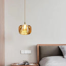 Axyaa Crystal Apple Copper Chandelier Pendant Lighting for Bedroom and Restaurant