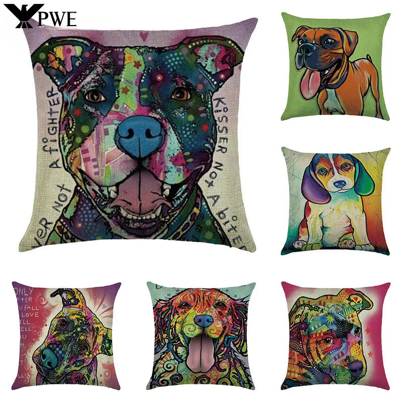 Axyaa Animal Print Pillow Cover: Stylish Sofa & Chair Linen Cushion Cover Art