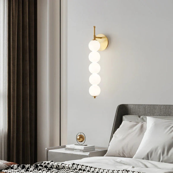 LED Copper Wall Lamp with White Glass Shade by Axya - Modern Home & Hotel Lighting
