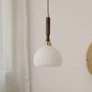 Axyaa Glass Walnut Chandelier: Nordic LED Pendant Light for Home Décor
