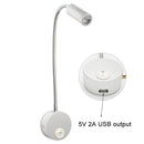Axyaa LED Wall Lamp with USB Charging Port and Multi-Color Reading Light