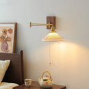 Axyaa Copper Ceramic LED Wall Light with Pull Chain Switch for Modern Home Décor