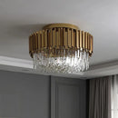 Axyaa Crystal LED Ceiling Lamp Silver Chandelier Dining Room Pendant Light