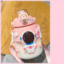 Axyaa Kawaii Astronaut 3D Sticker Water Bottle, BPA-Free Large 1300ml Gym Drink Bottle