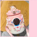 Axyaa Kawaii Astronaut Space Water Bottle 1300ml BPA-Free with 3D Stickers Straw