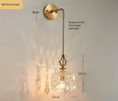 Luxury Brass Crystal Wall Lamp LED by Axyaa - Elegant Home Decor Lighting