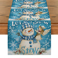 Axyaa Snowman Girl Angel Table Runner - Festive Dining Decor for Christmas
