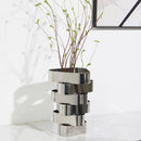 Axyaa Geometric Metal Vase for Creative Flower Arrangements