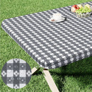Axyaa Waterproof Elastic Fitted Picnic Table Cover for Outdoor Dining