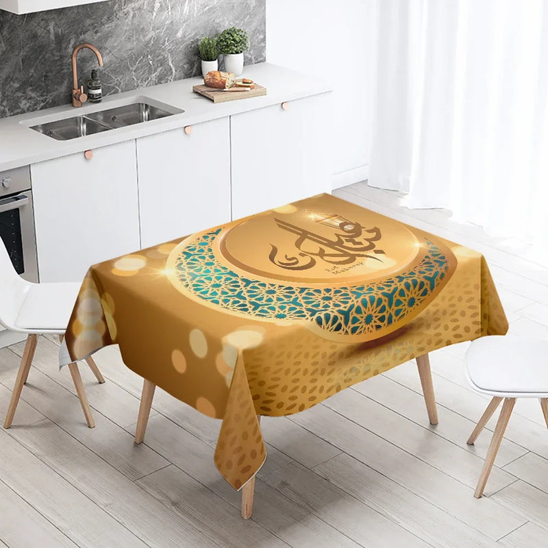 Axyaa Ramadan Mosque Tablecloth - Waterproof & Stain Resistant