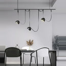 Art Deco Black Orange Lustre Cross Belt Pendant Light by Axyaa for Living Room