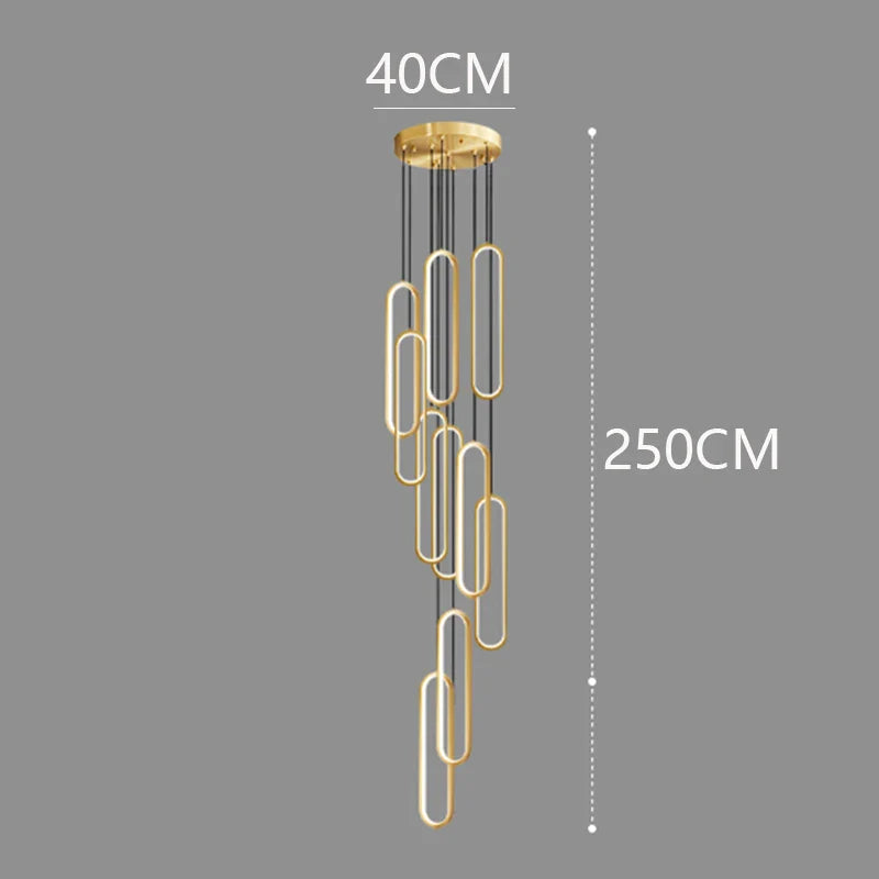 Axyaa Staircase Chandeliers: Modern LED Pendant Light Lamps for Living Room