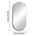 Axyaa Silver Glass Oval Beveled Edge Bathroom Vanity Mirror