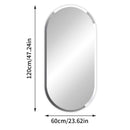 Axyaa Silver Glass Oval Beveled Edge Bathroom Vanity Mirror