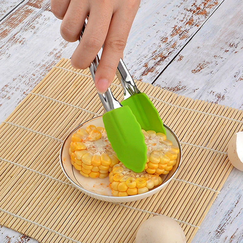 Axyaa Silicone Head Food Tongs with Stainless Steel Handle