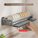Axyaa Wall Mount Dish Drainer Rack for Kitchen Storage of Tableware and Utensils