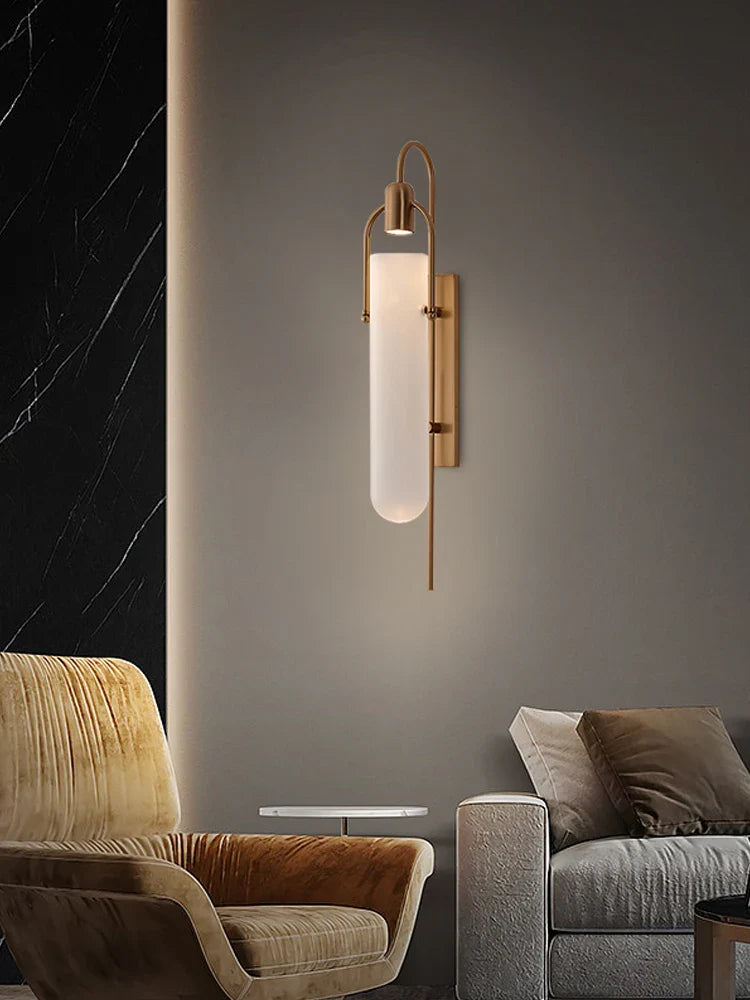 LED Glass Wall Lamp for Bedroom Lighting by Axyaa