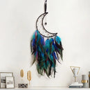 Axyaa Grey Moon Feathers Dream Catcher 60cm Large Handmade Indian Style Wall Hanging