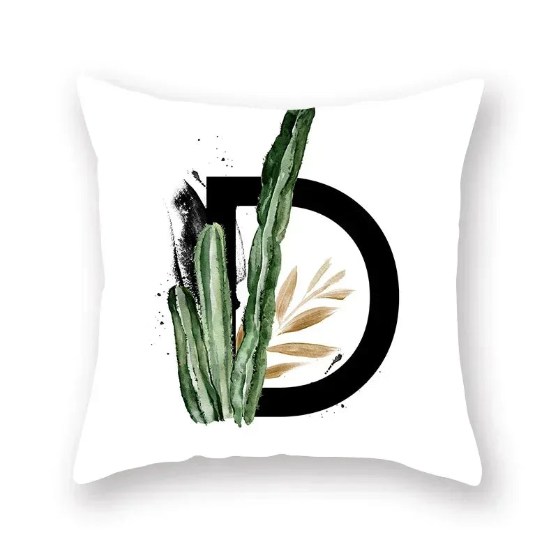 Floral Alphabet Pillow Case by Axyaa: Home & Car Decorative Cushion Cover