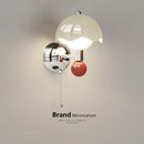Axyaa Mushroom Wall Lamp | Cream Style LED Lighting Fixture | Nordic Design with Pull Switch