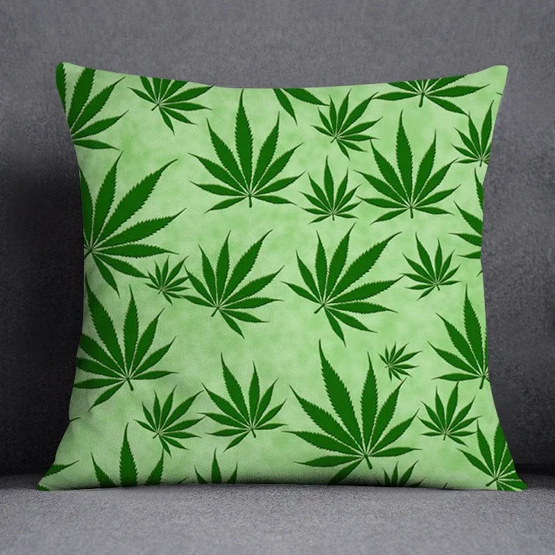 Axyaa Green Leaf Theme Pillowcase - Decorative Polyester Home Decoration 45*45cm